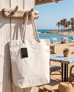Urban <b>Tote</b> Cotton <b>Canvas</b> <b>Tote</b> Bag Magnetic Closure Twisted Rope Handle Custom Logo Branding Reusable Shopping Bag - Product Image 2