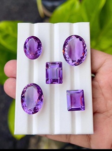 Pierres précieuses naturelles en améthyste ovale taille émeraude, pierres violettes en vrac pour la fabrication de bijoux, bagues, pendentifs, haute qualité - Product Image 4