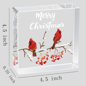 Christmas Indoor Home Room Cardinals Office Bathroom Acrylic Sign <b>Rustic</b> Shelf <b>Desk</b> Decor Sea Christmas Table Decorations Plaque - Product Image 1