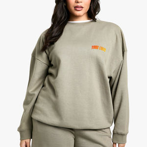 Sweat-shirts à capuche et pulls à col rond surdimensionnés en molleton bouclette 100 % coton 400 GSM de qualité supérieure, fabriqués sur mesure pour femmes - Collection 2026 - Product Image 1