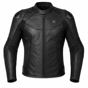Chaqueta de Motociclista de Cuero Profesional para Carreras |   Negro Marrón Rojo |   Fabricante OEM ODM |   Diseño de Calidad Premium |   Ropa de Carreras - Product Image 1