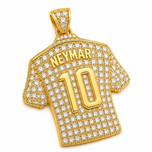 จี้เสื้อฟุตบอลเพชรทองคำ 18K เพชรเพาะเลี้ยงในห้องปฏิบัติการ สร้อยคอเลขเพชรเพาะเลี้ยงในห้องปฏิบัติการ ผู้ผลิตเครื่องประดับขายส่ง - Product Image 5