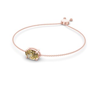 Bracelet tendance Alison ovale en or blanc 14 carats, jaune soleil (3/4 ct.) Tw. Bijoux de luxe pour femme avec sertissage clos, idéal pour les fêtes et cadeaux - Product Image 4