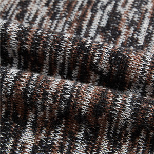 Pull col roulé épais en maille torsadée pour homme, marron chiné, chaud et thermique pour l'hiver, coupe ajustée - Product Image 6