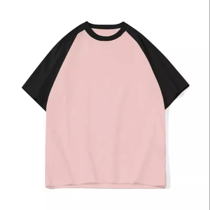 High Quality Custom Cotton Blank Grey Black Raglan T-Shirt Men Baseball Short Sleeve T Shirt Two Tone Mens Tees - Product Image 1