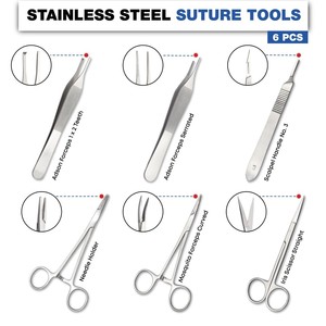 Medical Student Complete Suture Training Kit with <b>Silicone</b> Suture <b>Pad</b> 19 Pcs Set for Suture Skill Practice & Education - Product Image 2
