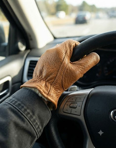 Leather Work <b>Gloves</b> Full Grain Anti Slip Abrasion Resistant Elastic Wristlet Anti-static Breathable Flexible General Purpose - Product Image 2