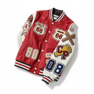 Chaqueta de Motociclista de Cuero Bordada Personalizada, Chaqueta de Motocicleta de Piel de Vacuno de Primera Calidad, Servicio de Muestras de Marca Privada OEM ODM Disponible - Product Image 1