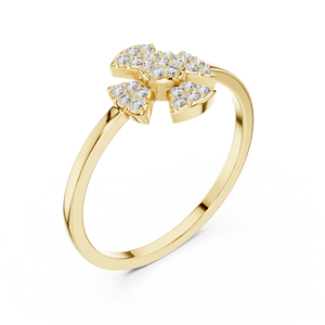 Anillos minimalistas de oro macizo de 14k con diamantes de corte redondo para mujer, para regalo, compromiso, aniversario, boda - Product Image 3