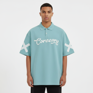 Polo en coton uni pour homme, respirant, décontracté, à manches courtes, avec logo brodé sur le devant, polo tendance pour tous les jours - Product Image 6
