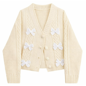 Suéter de lana personalizado, informal, ecológico, transpirable, antipilling, teñido con hilo, holgado, de invierno, con cuello en V, manga larga y bonito bordado. - Product Image 5