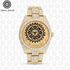 Charm Jewels Luxury <b>Watch</b> Stainless Steel Round Case 40mm Analog <b>Mechanical</b> Movement Auto Date Unisex Folding Clasp - Product Image 2