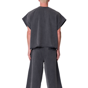 Mens O Neck Sleeveless <b>T</b> <b>Shirt</b> Loose Fit Wide Shoulder Washed Plain Casual Wholesale Custom OEM Cotton Jersey Knit Tee <b>Shirt</b> - Product Image 6