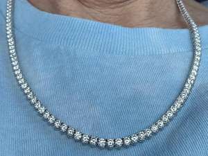 สร้อยคอเทนนิสโมอิสซาไนต์แท้ เงินแท้ 925 ชุบทอง 14K สำหรับผู้หญิง เครื่องประดับหรูหรา สร้อยคอแบบโดดเด่น - Product Image 3