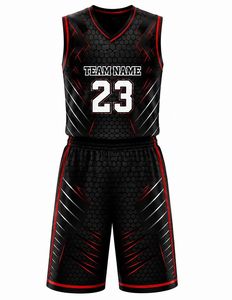 Conjunto de Camiseta de Baloncesto Sublimada Personalizada de Poliéster/Algodón, Nombre del Equipo 23, Cuello en V, Sin Mangas, Secado Rápido, Absorbe la Humedad, Unisex, Adulto - Product Image 1