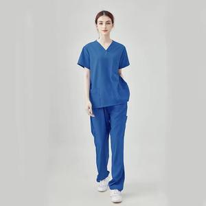 Export Quality Medical <b>Scrub</b> Uniforms V Neck Nurses <b>Scrubs</b> <b>Sets</b> for Women Beauty Salon Use Breathable Comfortable Custom Logo - Product Image 3
