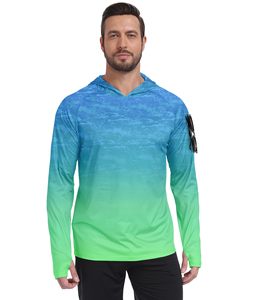 เสื้อคลุมมีฮู้ดสำหรับตกปลา UPF 50+ สำหรับผู้ชาย ระบายอากาศได้ดี แขนยาว ป้องกันรังสียูวี เหมาะสำหรับกิจกรรมกลางแจ้ง เดินป่า วิ่ง ว่ายน้ำ ป้องกันผิวแพ้ง่าย - Product Image 1