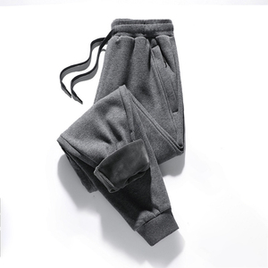Pantalon de survêtement en coton épais et chaud pour homme, doublé polaire, broderie logo personnalisée OEM, prix usine Chine Bangladesh - Product Image 4