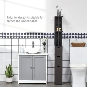 Mobiletto Moderno Eco-Friendly per Bagno in Legno Marrone con Dettagli in Ferro e Metallo, Armadio Salvaspazio per Soggiorno e Ospedale - Product Image 5