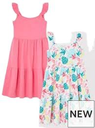 ชุดเดรสผ้าฝ้ายหลากสีสำหรับเด็กผู้หญิงคอมโบสำหรับงานปาร์ตี้ขนาด1-10ปีมีให้เลือกในแพ็คสีน้ำเงินและสีม่วง1 - Product Image 5