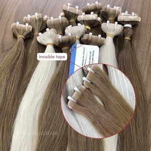 2026 Hiproviet Hair Mega Sale Extensions de cheveux à bandes adhésives invisibles, collection complète de couleurs claires, cheveux humains bruts Remy vietnamiens - Product Image 2