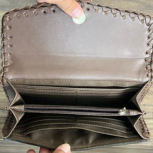 Designer Hand Tooled Leather and Cowhide <b>Wallet</b> With Wristlet Strap Large Capacity Purse For Women's Perfect For Western Fashion - Product Image 6