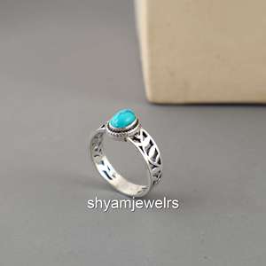 Natural Turquoise 925 Sterling Silver <b>Ring</b> | Vintage Filigree Cut-out Band | Handmade Bezel Set Oval Gemstone Gold Plated <b>Ring</b> - Product Image 1