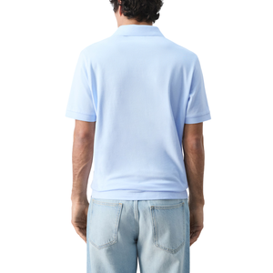 Camisa de Hombre Azul Claro, Lisa, Manga Corta, 100% Algodón, Corte Regular, Casual, Transpirable, Ecológica, Esencial para el Verano, Clásica - Product Image 3