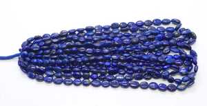 Perles ovales lisses en Lapis Lazuli naturel AAA, 6x8 MM, perles de pierre précieuse Lapis Lazuli bleu naturel, 16 pouces, perles ovales Lapis simples - Product Image 5