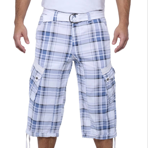 Shorts amples en coton 100% 340G personnalisés, pantalon de survêtement déstructuré à double taille, délavé et vieilli, coupe capri - Product Image 1