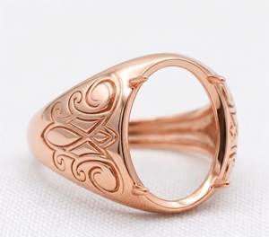 Solid 925 Sterling Silver 13x18mm Oval Cabochon Blank Bezel Semi Mount Men's Ring Setting Polished Gemstone Mounting - Product Image 3