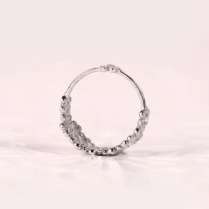 Anillo de compromiso de lujo con diamantes de laboratorio de corte redondo, estilo vintage, de oro de 14K con múltiples piedras, diseño para fiesta y boda - Product Image 2