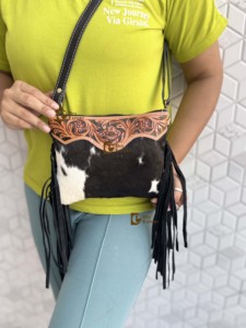 New 2026 Designer Hand Tooled Carving Leather Fringe Handbag Cowhide Fur Gypsy <b>Boho</b> Vintage Handmade Shoulder <b>Bag</b> Stylish <b>Bags</b> - Product Image 5