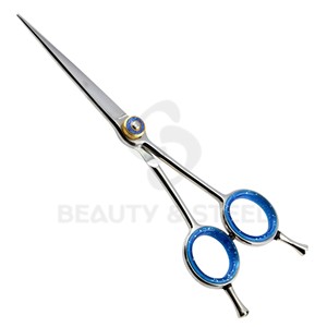 Ciseaux de coiffure professionnels en argent avec manche incrusté de cristaux, bord convexe tranchant, ciseaux de barbier pour un style luxueux - Product Image 4