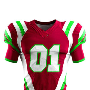 Custom Sublimated American Football Jersey Men's V-Neck Short Sleeve Moisture Wicking Fitted White Striped Football Uniform Set - Product Image 4