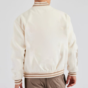 Veste universitaire surdimensionnée en laine de haute qualité à col montant chauffant pour homme, style baseball, hiver - Product Image 2