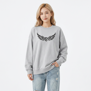 เสื้อสเวตเชิ้ตคอกลมทรงหลวมพิมพ์ลายปักผ้าโพลีเอสเตอร์ผสมคอตตอนสำหรับผู้ชาย ขายส่ง ปรับแต่งโลโก้ได้ ระบายอากาศได้ดี ทรงปกติ - Product Image 6