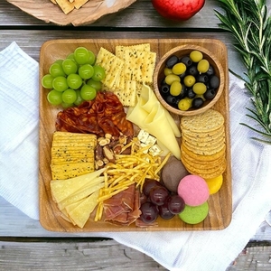Set Smooth Finish Natural Wood Wooden Plates and Dishes Set Solid Wood Dinnerware Premium Quality Wooden Plates and Dishes - Product Image 1