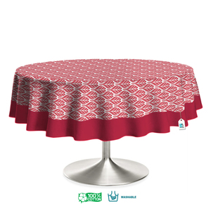 Nappe ronde moderne en coton 100% à motifs floraux, tissée, avec tissu imperméable et anti-taches pour la salle à manger, la cuisine et la décoration de la maison - Product Image 6