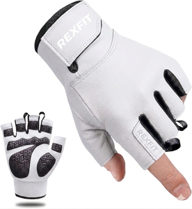 REXFIT Half Finger Gym <b>Gloves</b> Mesh Breathable Non-Slip Adjustable Wrist Strap Fitness Training <b>Weight</b> Lifting - Product Image 6