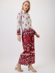 Ladies Summer Two-Piece Full Sleeve Long Dress Breathable Eco-Friendly Floral Printed Casual Women Direct Manufacturer - Product Image 4