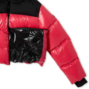 Women's <b>Flannel</b> Winter Breathable Puffer <b>Jacket</b> Thick New Trends Custom Color Women's Crop Puffer <b>Jacket</b> New Design - Product Image 3