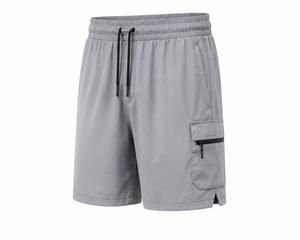 Shorts de sport athlétiques pour hommes, gris, en polyester/coton, écologiques, respirants, à séchage rapide, pour la course à pied et la gym - Product Image 2