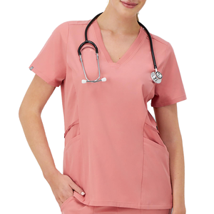 Hospital de enfermería personalizado Hospital Scrubs moda uniformes conjuntos, cuello alto, Manga corta ropa de trabajo de verano Hospital Scrubs - Product Image 1