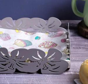 Boîte à mouchoirs en métal mignonne avec motif floral pour la décoration de la maison - Product Image 2