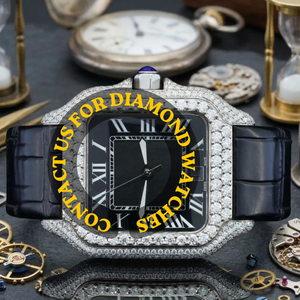 Montre en acier inoxydable avec quartz moissanite de qualité supérieure, boîtier carré argenté, analogique, élégante, cadeau de mariage pour homme - Product Image 4