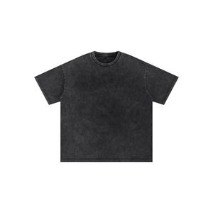 Camiseta de Hombre Personalizada con Logotipo Frontal, Estilo Vintage, Lavado Ácido, Corte Holgado, Tejido Grueso de 210g, Poliéster/Algodón - Product Image 1