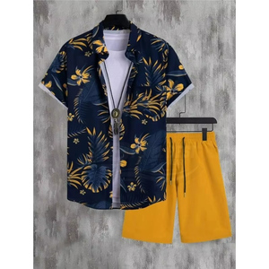 เสื้อเชิ้ตชายหาดแขนสั้นผ้าถักเนื้อบางระบายอากาศได้ดี ผลิตจากใยไผ่ 100% ประดับคริสตัล สำหรับฤดูร้อน สไตล์ลำลอง  รับสั่งทำสีและโลโก้ได้ - Product Image 1