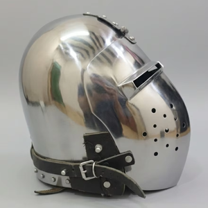Casco Medieval Hounskull Bascinet del Siglo XIV, Armadura de Caballero de Hierro con Visera, Listo para Batalla, Reenactación, SCA, HMB, Navidad - Product Image 1