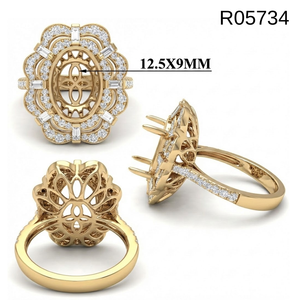 Bague de fiançailles classique en or blanc massif 14 carats, diamant naturel de forme ovale, de haute qualité et précieuse, pour femme. - Product Image 6